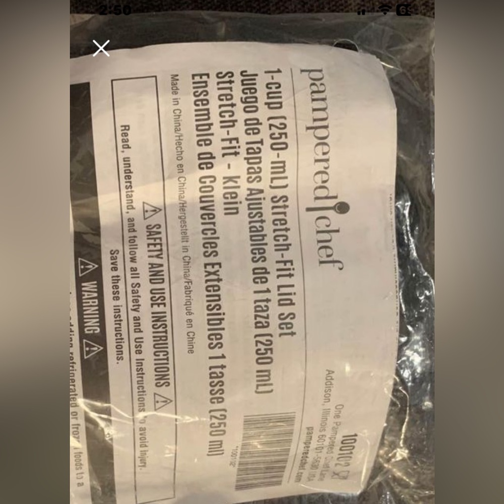 Pampered chef 1cup Stretch Fit Lids Set